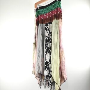 ❤️ Boho up-cycle Asymmetrical Patchwork Skirt